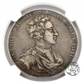 Pomorze, Szczecin, Karol XII, talar, 1709, NGC VF30