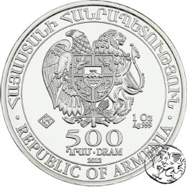 Armenia, 500 dram, Arka Noego 2020, uncja srebra