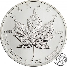 Kanada, 5 dolarów, Maple Leaf, uncja srebra
