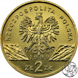 III RP, 2 złote, 1999, Wilk