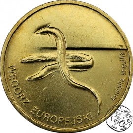 III RP, 2 złote, 2003, Węgorz europejski