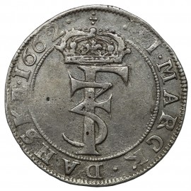 Norwegia, 4 marki (korona), 1689, Christian V