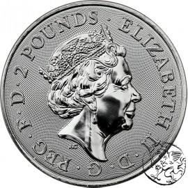 Wielka Brytania, 2 funty, uncja srebra- Mity i Legendy, Mały John