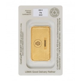 Sztabka złota 20 gram, Au 999