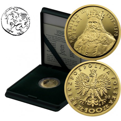 III RP, 100 złotych, 2002, Kazimierz III Wielki