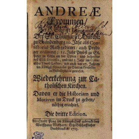 Andreas Fromm -płyta miedziorytnicza, 1713, Szczecin Altdamm, J. Berka