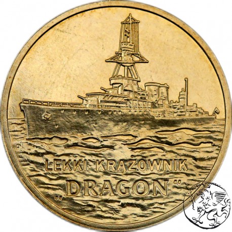 III RP, 2 złote, 2012, Krążownik Dragon