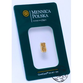 Polska, Mennica Polska, sztabka, 1 gram, Au 999