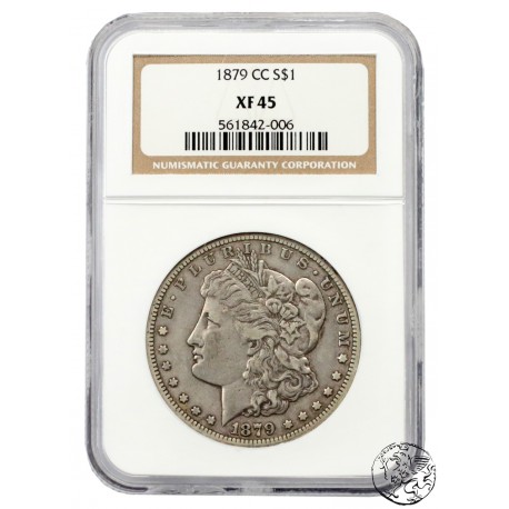 USA, 1 dolar, 1879 CC, NGC XF 45