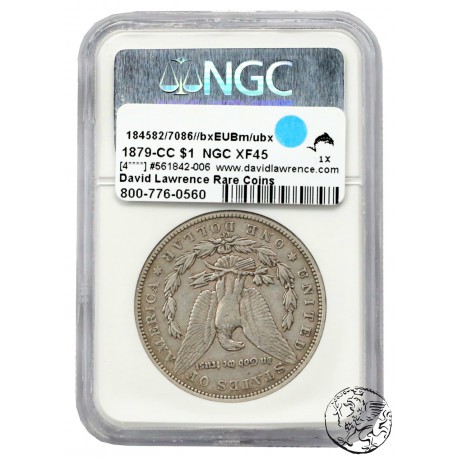 USA, 1 dolar, 1879 CC, NGC XF 45