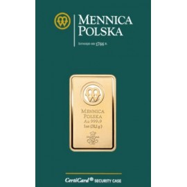 Mennica Polska, sztabka złota, uncja, Au 999