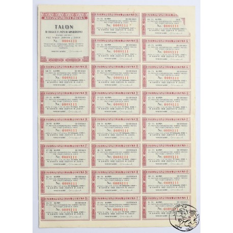 Polska, obligacja 5000 złotych, 4% pożyczki konsolidacyjnej 1936