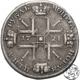 Rosja, rubel, 1724 Piotr I, słońce