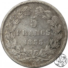 Francja/Belgia 5 franków, 1832-1848