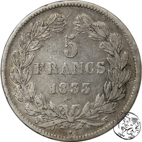 Francja/Belgia 5 franków, 1832-1848