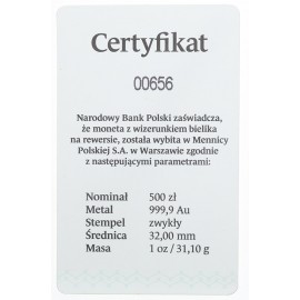 Polska, III RP, 500 złotych, 2022, Orzeł Bielik