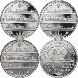 Medal, Stocznia Szczecińska, 600 Statków + 50 lat, 1998-1999, 4 x uncja Ag 925