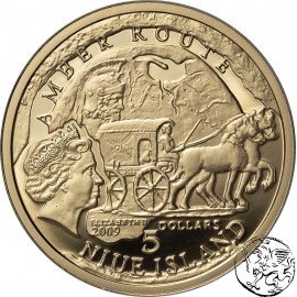 Niue, 5 dolar&oacute;w, 2009, Szlak Bursztynowy, Elbląg