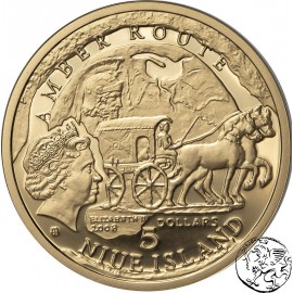 Niue, 5 dolar&oacute;w, 2008, Szlak Bursztynowy, Gdańsk