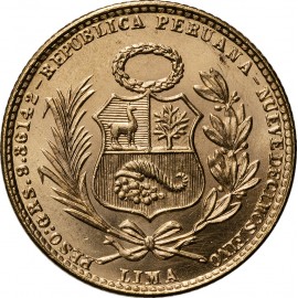 Peru, 20 soli, 1964, prooflike, rzadkie