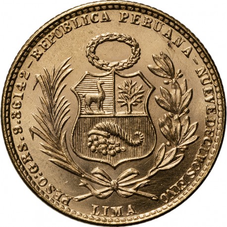 Peru, 20 soli, 1964, prooflike, rzadkie