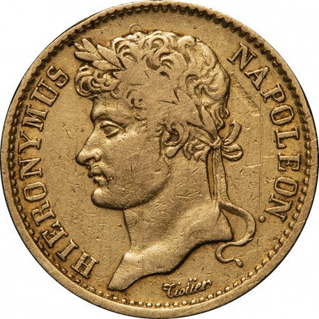 Francja, Hieronim Napoleon, 20 franków, 1809 J Westfalia