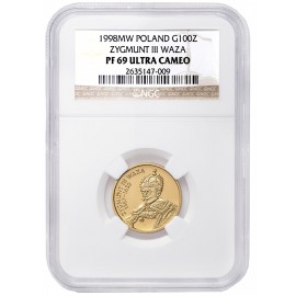 Polska, III RP, 100 złotych, 1998, Zygmunt III Waza, NGC PF 69