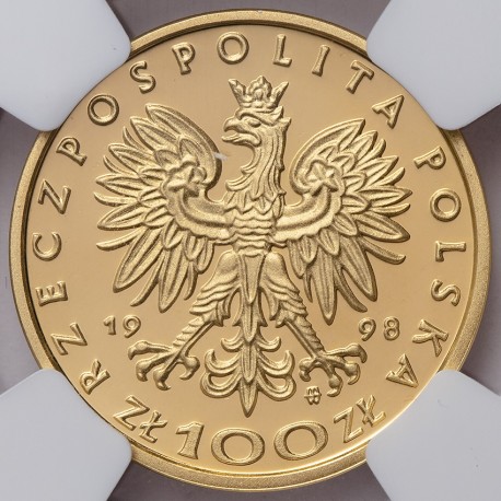 Polska, III RP, 100 złotych, 1998, Zygmunt III Waza, NGC PF 69
