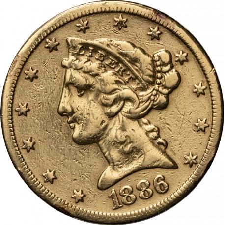 USA, 5 dolarów, 1886 S