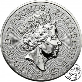 Wielka Brytania, 2 funty, Britannia, uncja srebra