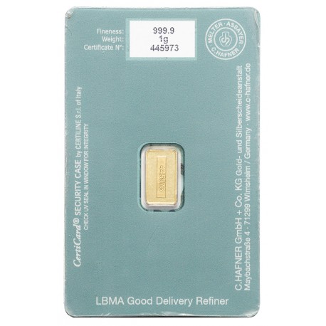 Valcambi, sztabka złota 1 g