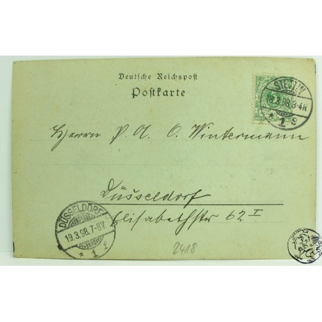 182 Stettin (Szczecin) - Hafen Poczta Księżycówka 1898 !