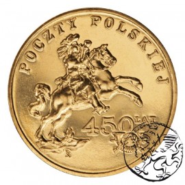 III RP, 2 złote, 2008, 450 lat Poczty Polskiej