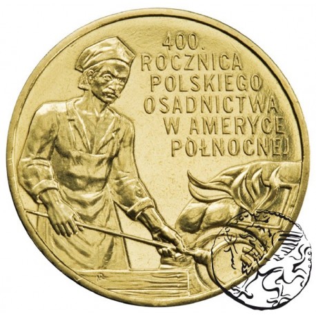 III RP, 2 złote, 2008, Osadnictwo w Ameryce Płn.