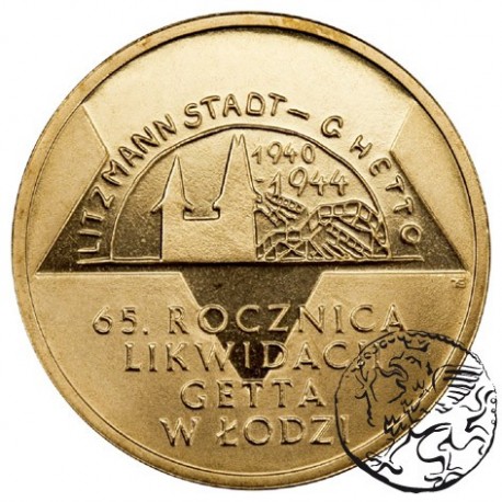 III RP, 2 złote, 2009, Likwidacja Getta w Łodzi