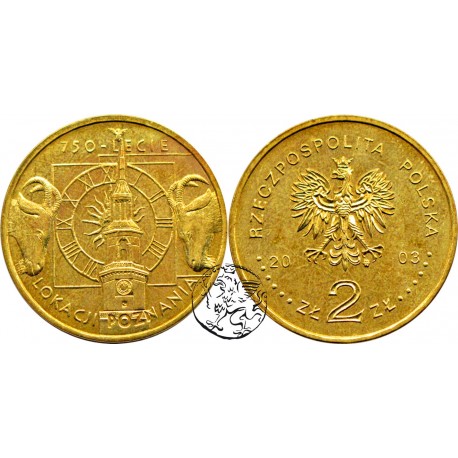 III RP, 2 złote, 2003, Lokacja Poznania